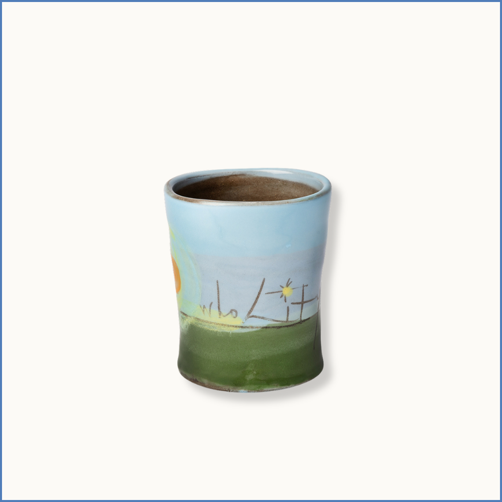 Blue "Who lit your way?" Fave Mug