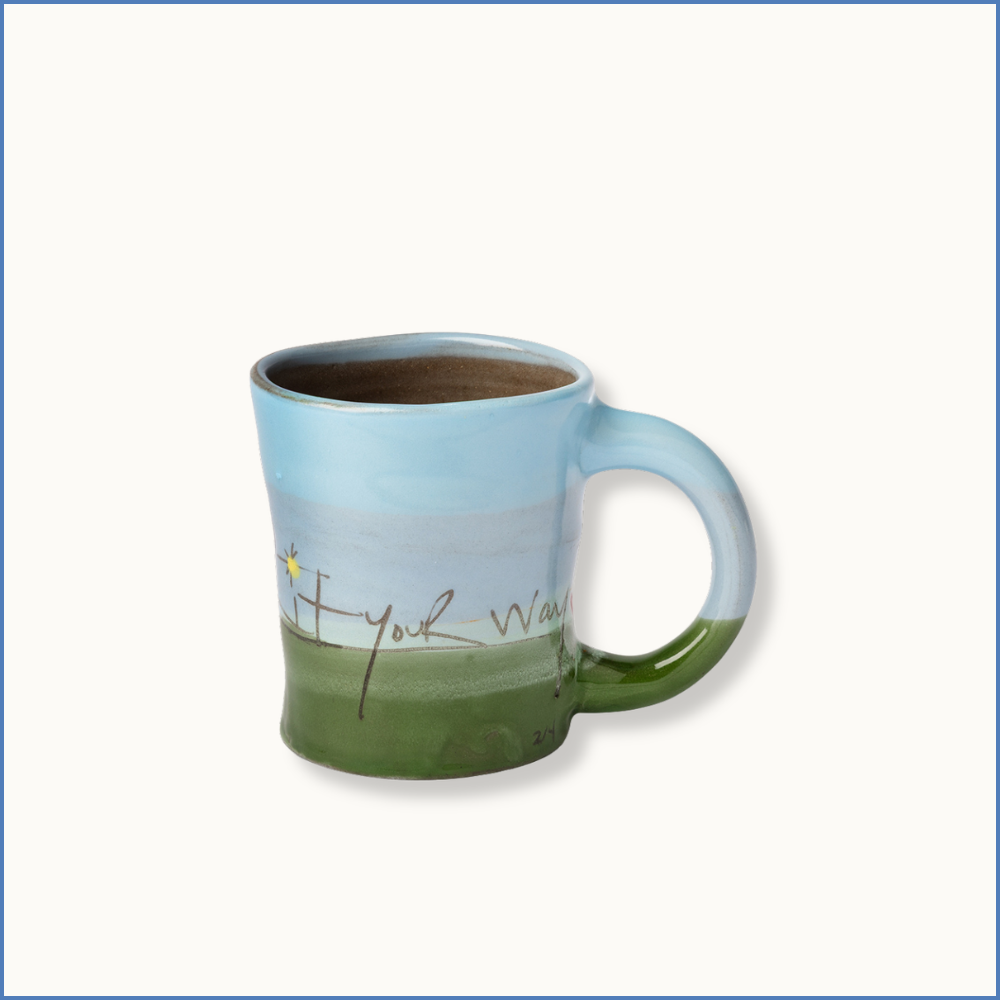 Blue "Who lit your way?" Fave Mug