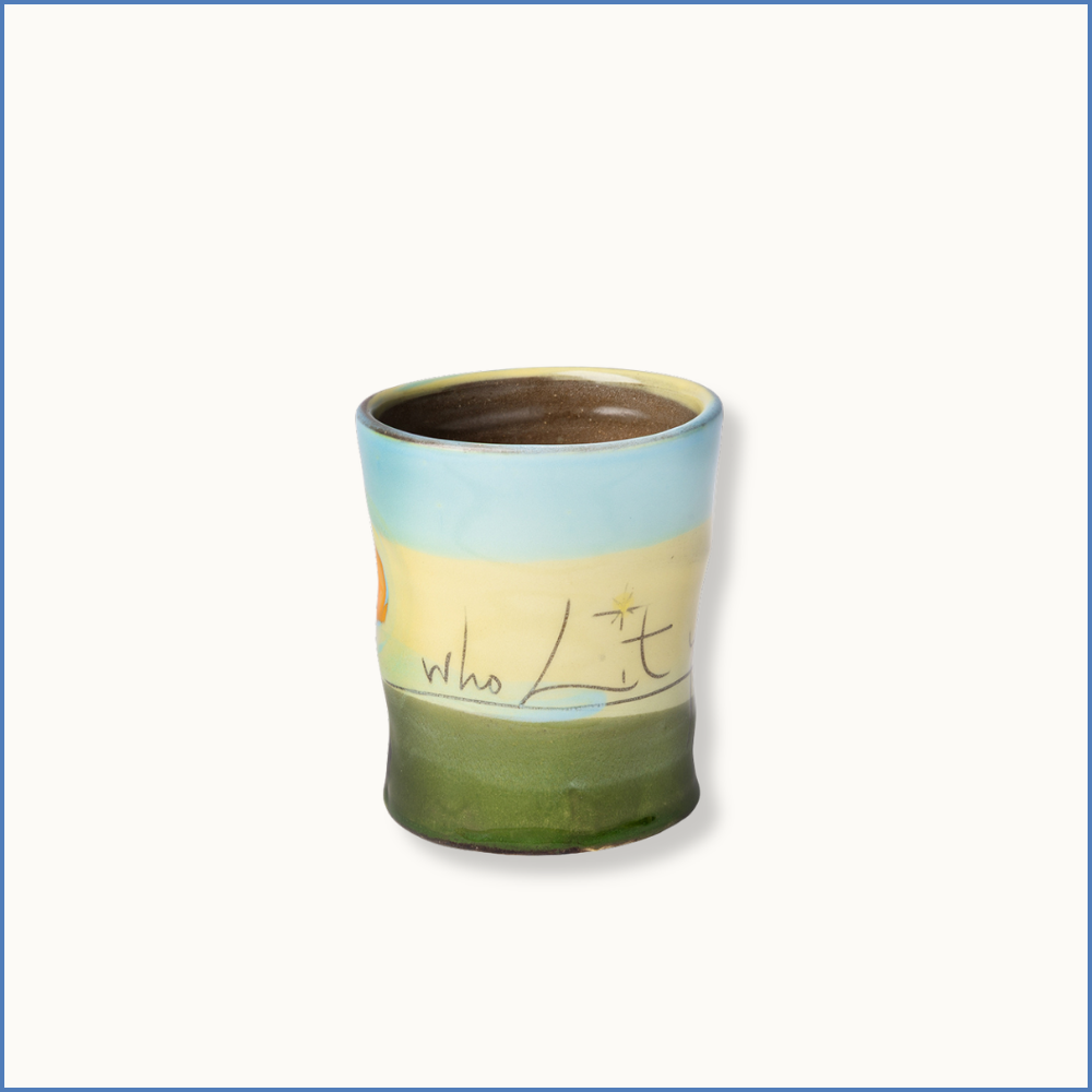 Yellow "Who lit your way?" Fave Mug