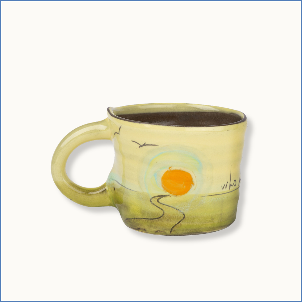 Yellow "Who lit your way?" Classic Mug