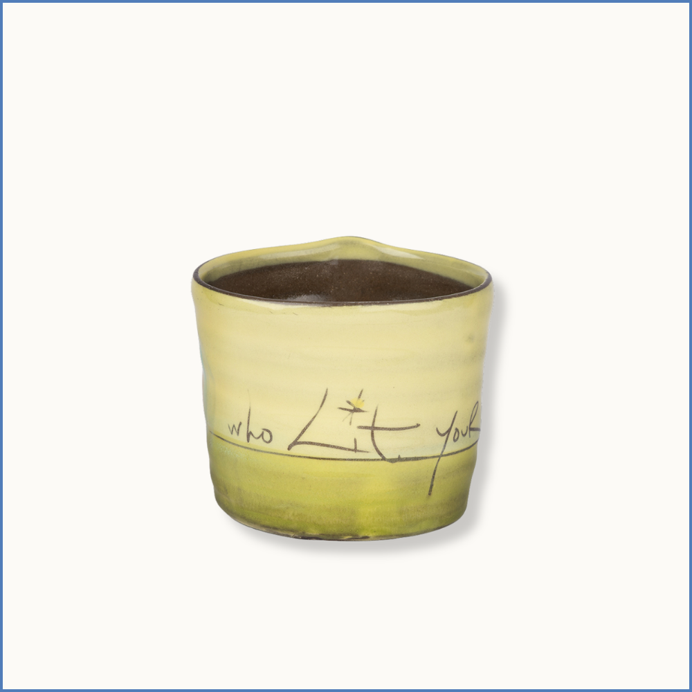 Yellow "Who lit your way?" Classic Mug