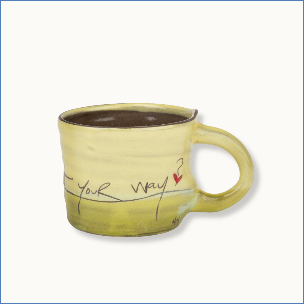 Yellow "Who lit your way?" Classic Mug