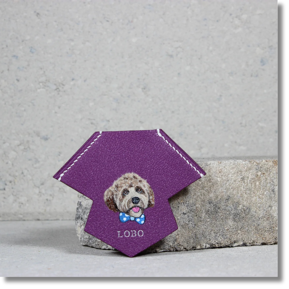 Custom-Painted Portrait Bookmark — Plum