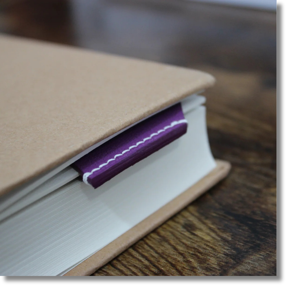 Custom-Painted Portrait Bookmark — Plum
