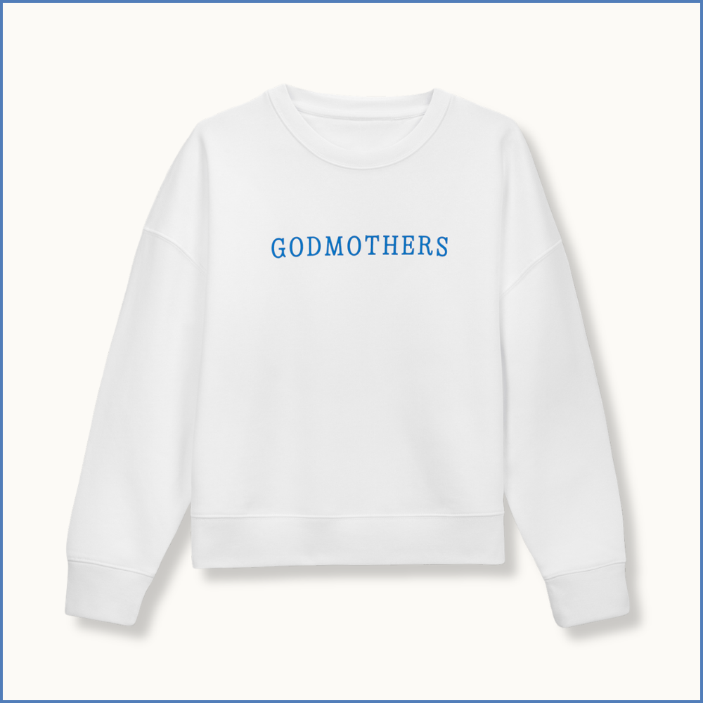 Godmothers Signature Barn Crewneck — White