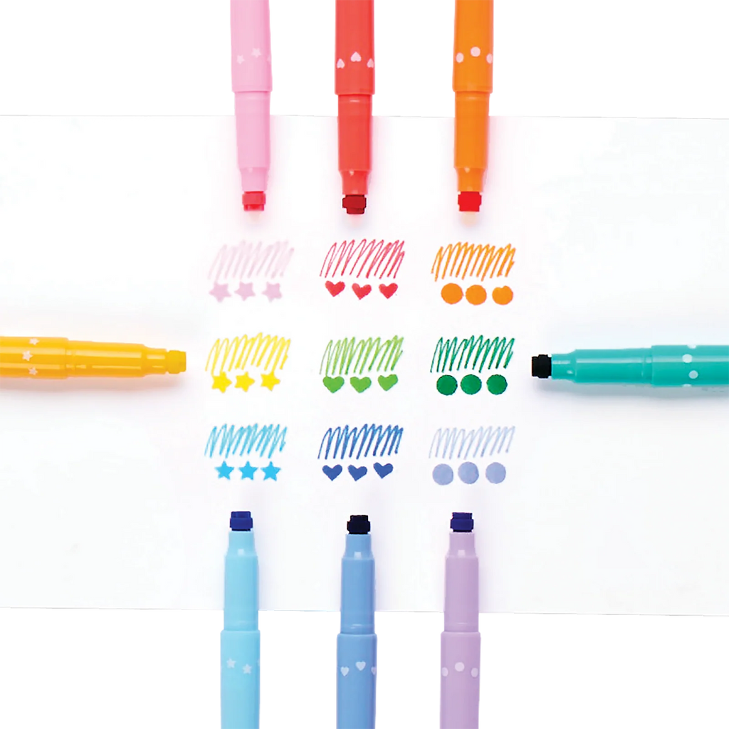 Confetti Stamp Double-Ended Markers