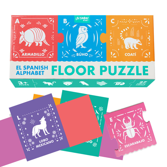 El Spanish Alphabet Jumbo Floor Puzzle: Papel-Picado Inspired 27-Piece ABC Jigsaw Puzzle - Ingram