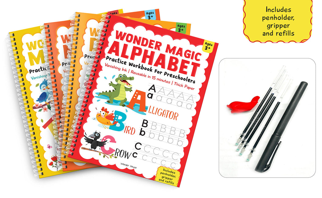 Wonder Magic Pack of 4 Books (Maths, Drawing, Numbers & Alphabet) - Ingram