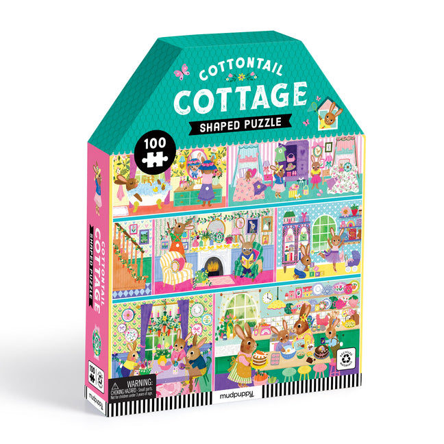 Cottontail Cottage 100 Piece House-Shaped Puzzle - Ingram